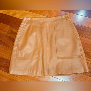 NWOT H&M faux  Leather camel  Skirt
